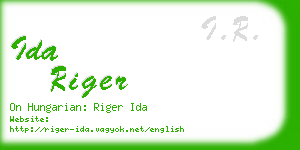 ida riger business card